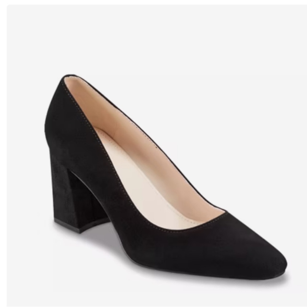Marc Fisher Keri Black Suede Block Heel Pumps Size 8.5
